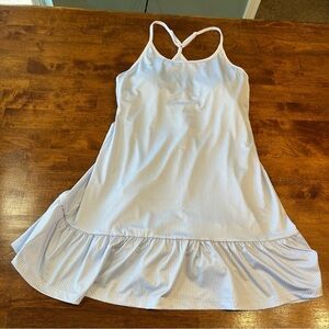 Crown and Ivy women’s athletic dress romper with pockets size medium blue stripe